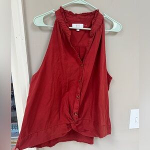 Kut from the Kloth Button-Down Red Blouse